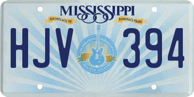 MS license plate HJV394