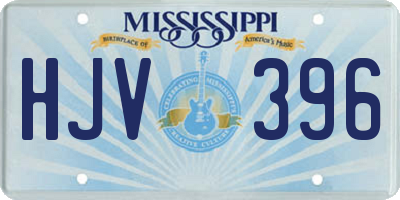MS license plate HJV396