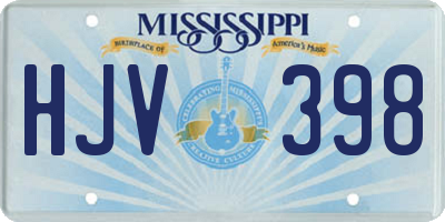 MS license plate HJV398