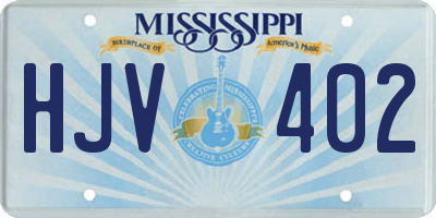 MS license plate HJV402