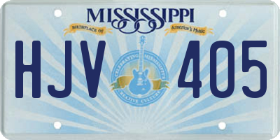 MS license plate HJV405