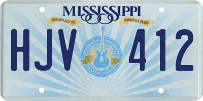 MS license plate HJV412