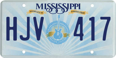 MS license plate HJV417