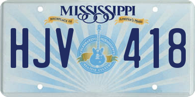 MS license plate HJV418