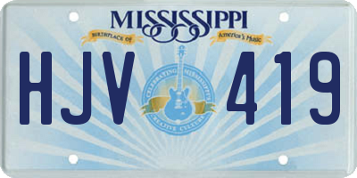 MS license plate HJV419