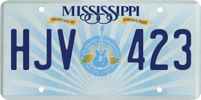 MS license plate HJV423