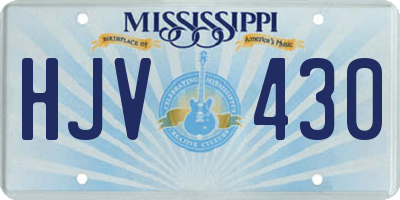 MS license plate HJV430