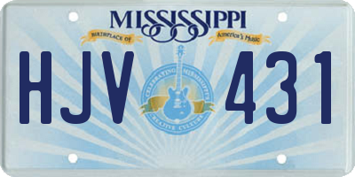 MS license plate HJV431