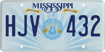 MS license plate HJV432