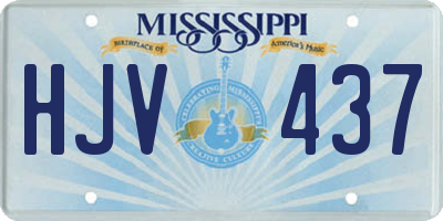 MS license plate HJV437