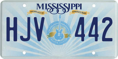 MS license plate HJV442