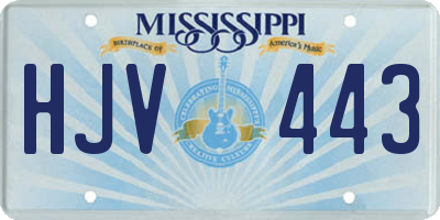 MS license plate HJV443