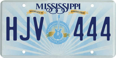 MS license plate HJV444