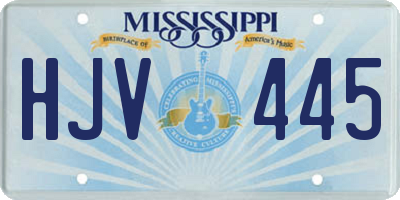 MS license plate HJV445
