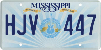 MS license plate HJV447