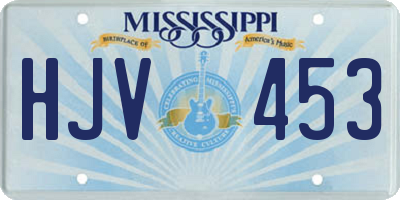 MS license plate HJV453
