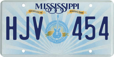 MS license plate HJV454