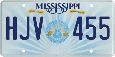 MS license plate HJV455