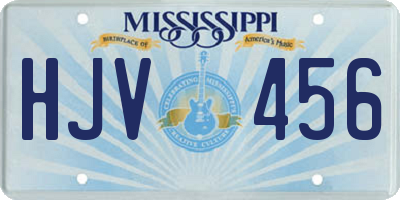MS license plate HJV456