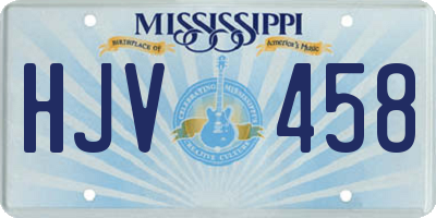 MS license plate HJV458
