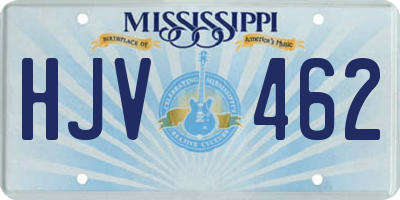 MS license plate HJV462