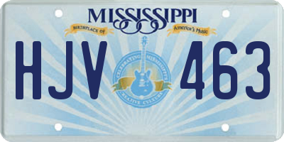 MS license plate HJV463