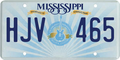 MS license plate HJV465