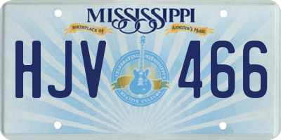 MS license plate HJV466