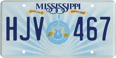 MS license plate HJV467