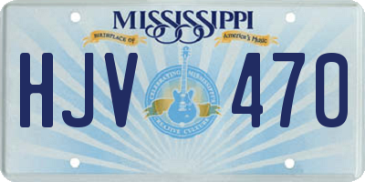 MS license plate HJV470
