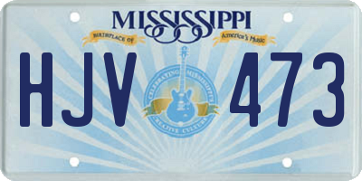 MS license plate HJV473