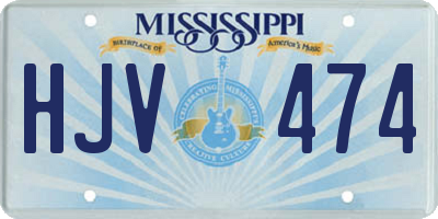 MS license plate HJV474