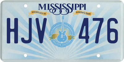 MS license plate HJV476