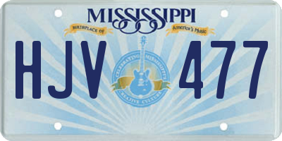 MS license plate HJV477