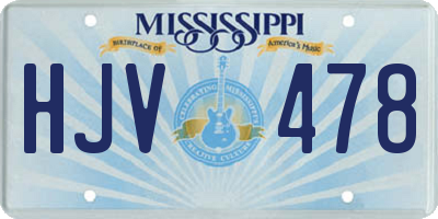 MS license plate HJV478