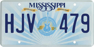 MS license plate HJV479