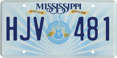 MS license plate HJV481