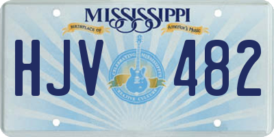 MS license plate HJV482