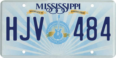 MS license plate HJV484