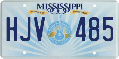 MS license plate HJV485