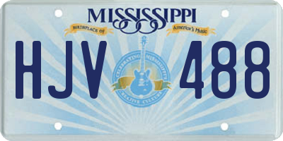 MS license plate HJV488