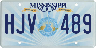 MS license plate HJV489