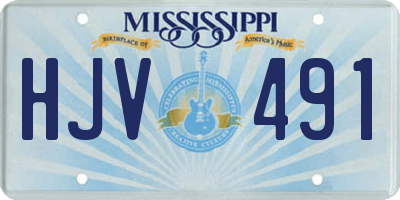 MS license plate HJV491