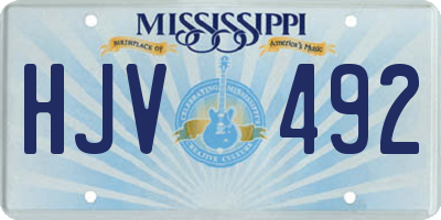 MS license plate HJV492