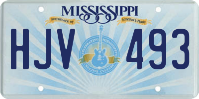 MS license plate HJV493