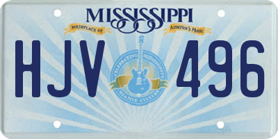 MS license plate HJV496