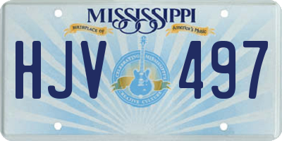 MS license plate HJV497