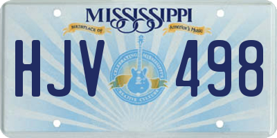 MS license plate HJV498