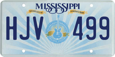 MS license plate HJV499