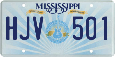 MS license plate HJV501